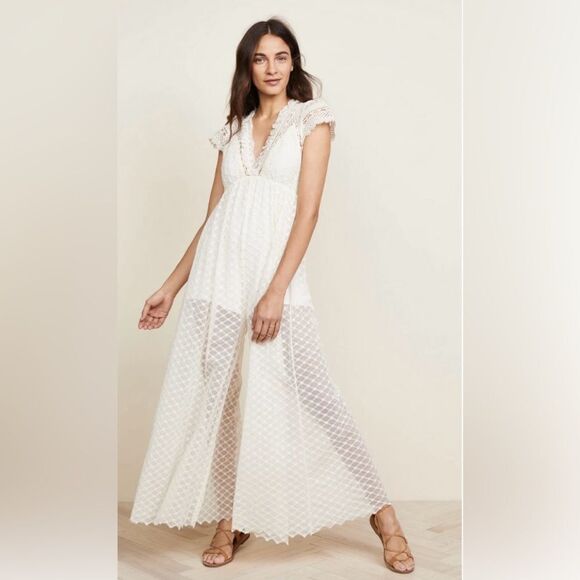 free people lace jumpsuit cream color Size x small - Picture 2 of 11